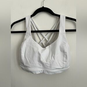 Lululemon Free To Be Serene Strappy Yoga Sports Bra Solid White US 10